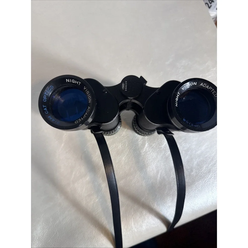 Vintage Focal Siam Cat Optics 8x35 Coated Binoculars Night Vision Adapted